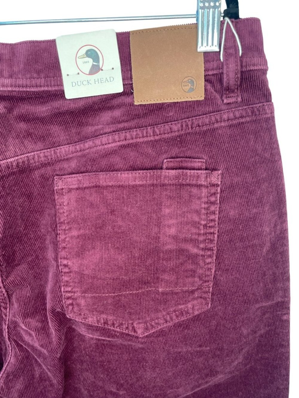 Duck Head Corduroy Pants Fig Men's Sz 36x30 Classic Fit Burgundy MSRP$128 NWT - Picture 7 of 13